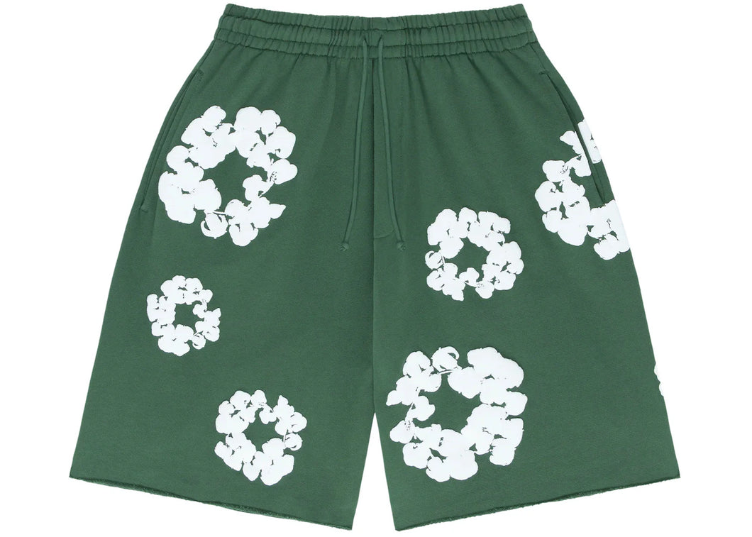 Denim Tears Green 'Cotton Wreath' Shorts