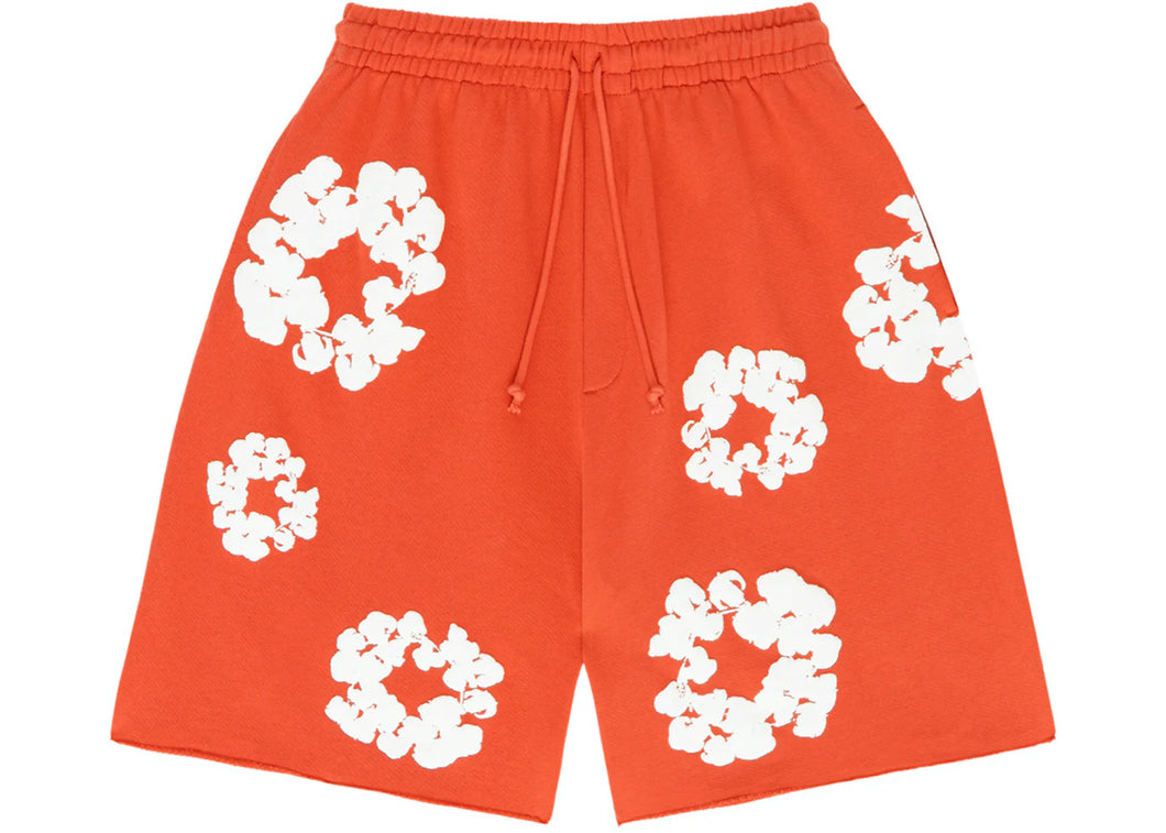 Denim Tears Orange 'Cotton Wreath' Shorts