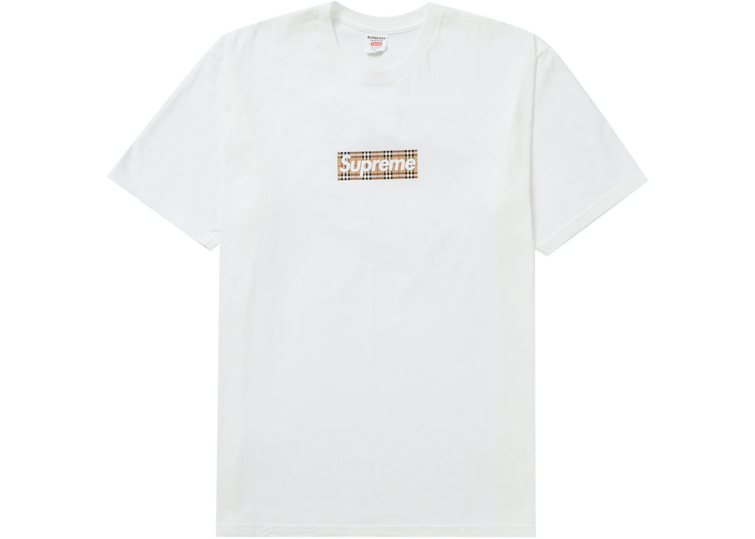 Supreme x Burberry Box Logo White Tee