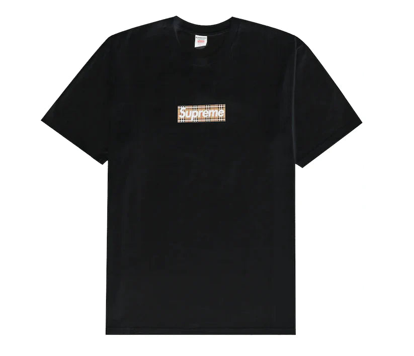 Supreme x Burberry Box Logo Black Tee