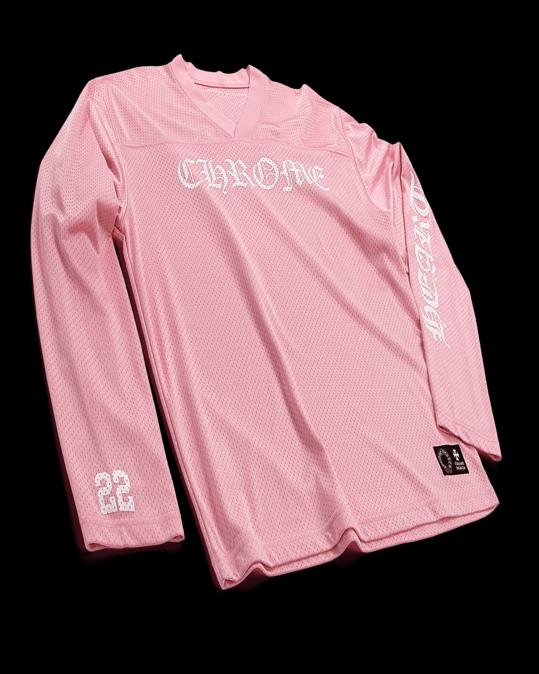 CHROME HEARTS 'LOVE YOU' PINK MESH WARM UP JERSEY