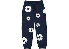 Denim Tears Navy Blue 'Cotton Wreath' Sweatpants