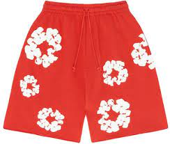 Denim Tears Red 'Cotton Wreath' Shorts