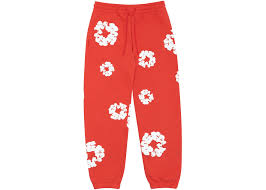 Denim Tears Red 'Cotton Wreath' Sweatpants