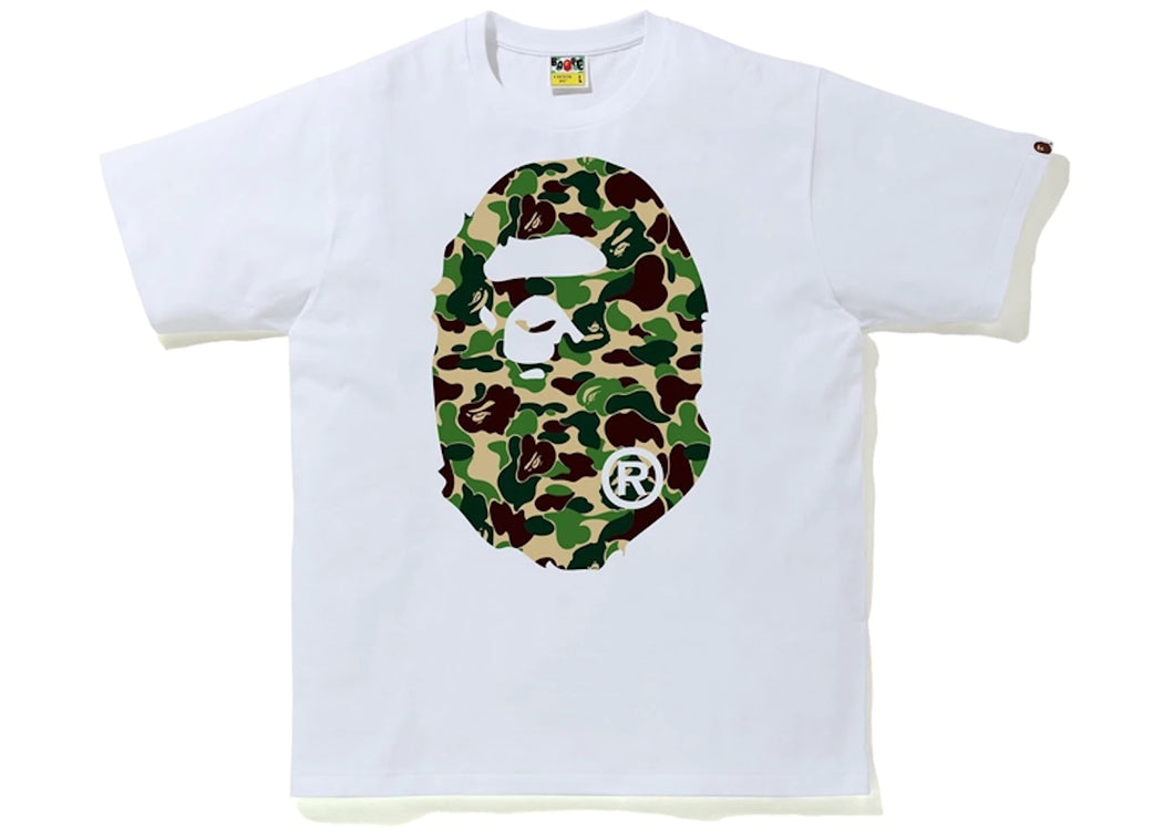 BAPE White 'ABC Camouflage Big Ape Head' T-Shirt