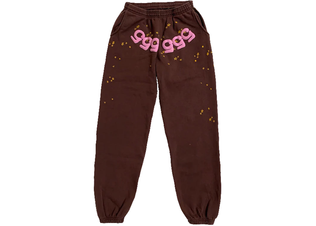 Sp5der Brown 'Angel Number' Sweatpants