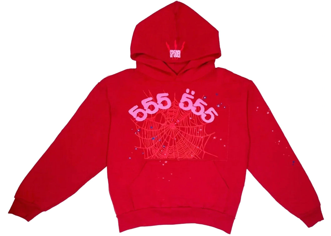 Sp5der Red 'Angel Number' Hoodie