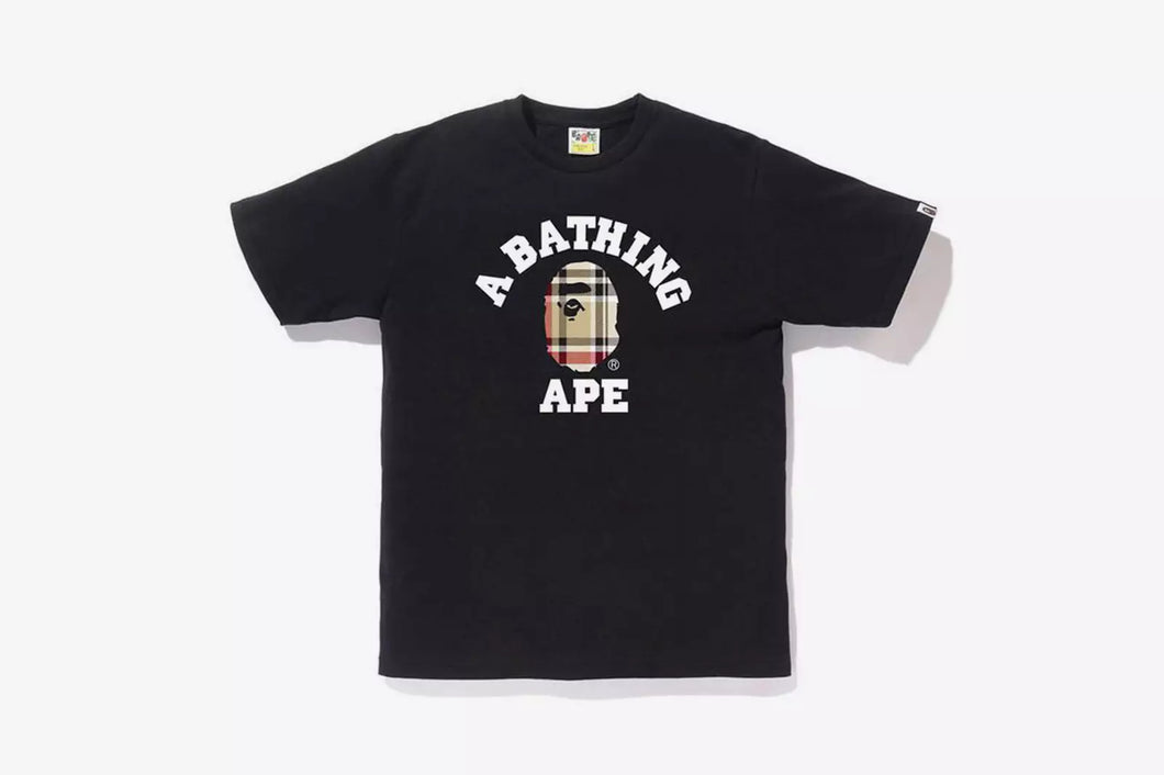 BAPE Black 'Check College' T-Shirt