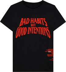 Nav x Vlone ‘Bad Habits But Good Intentions’ Black T-Shirt