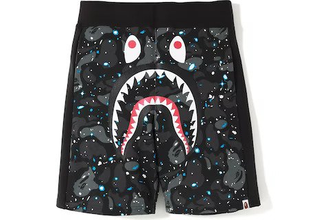 BAPE Black 'Space Camo Shark' Shorts