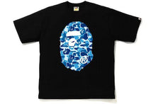 Load image into Gallery viewer, BAPE Black/Blue &#39;ABC Camouflage Big Ape Head&#39; T-Shirt
