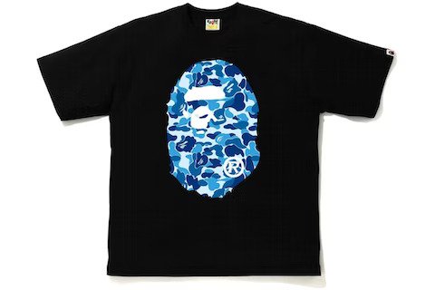 BAPE Black/Blue 'ABC Camouflage Big Ape Head' T-Shirt