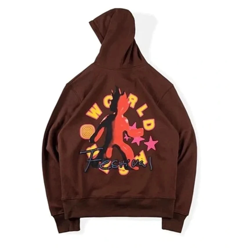 Travis Scott Astrofest Brown 'Flame Guy' Hoodie